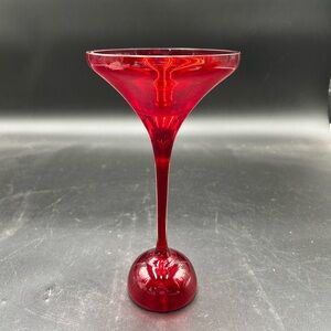 Elegant Red Glass Goblet martini glass